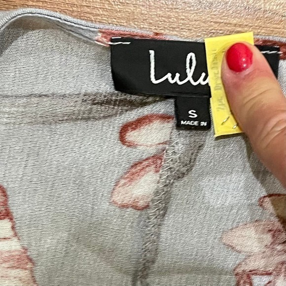 Lulus Pom‎ Reader Blue Grey Floral Print Dress - Picture 6 of 9